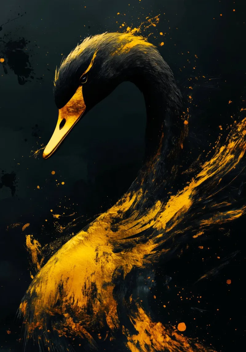 Uccello cigno d'oro pellicola backlit da Justyna Jaszke JBJart