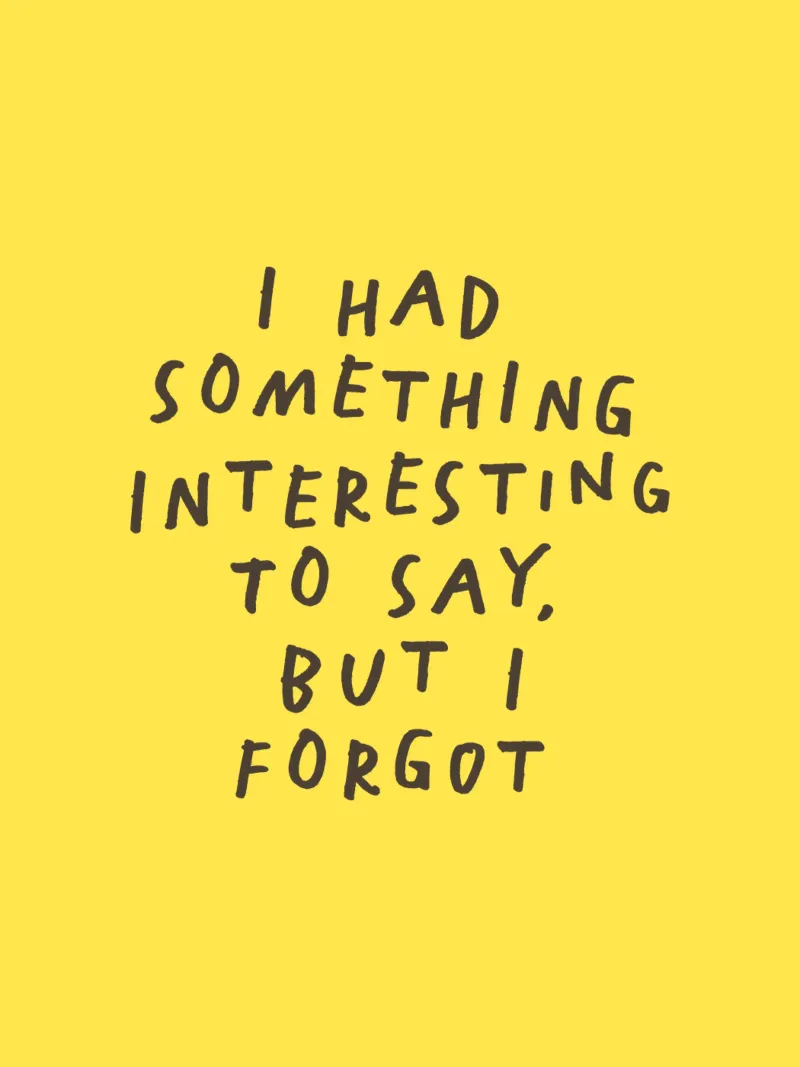 I Had Something Interesting to Say Yellow Typography Print canvas with Floater frame by THE MOTIVATED TYPE