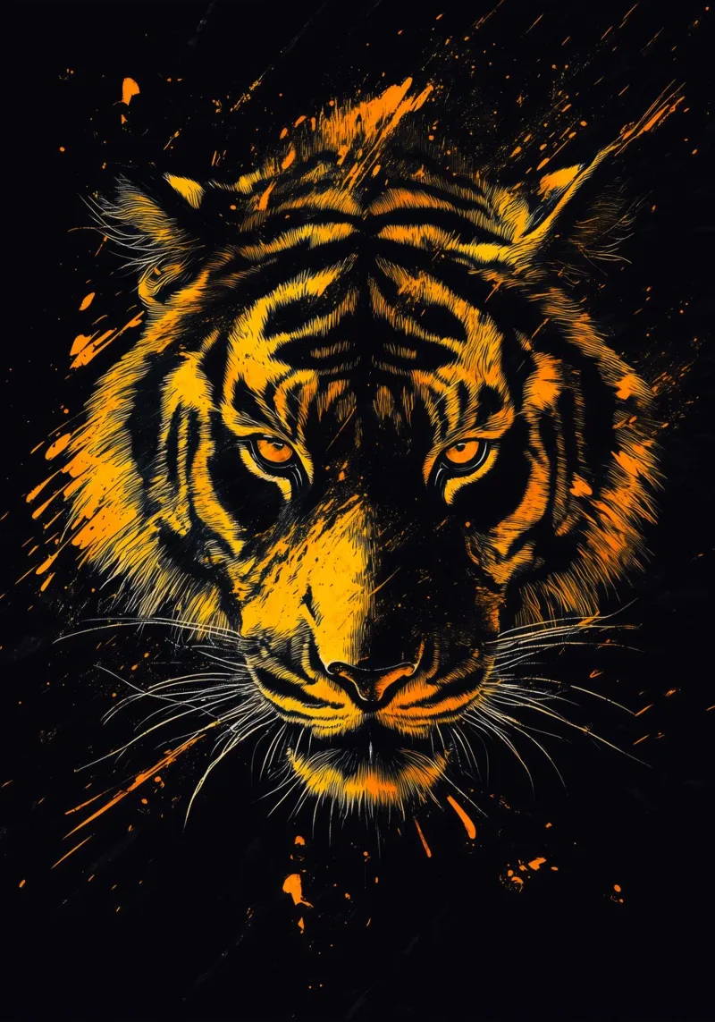 Tigre dorata pellicola backlit da Justyna Jaszke JBJart