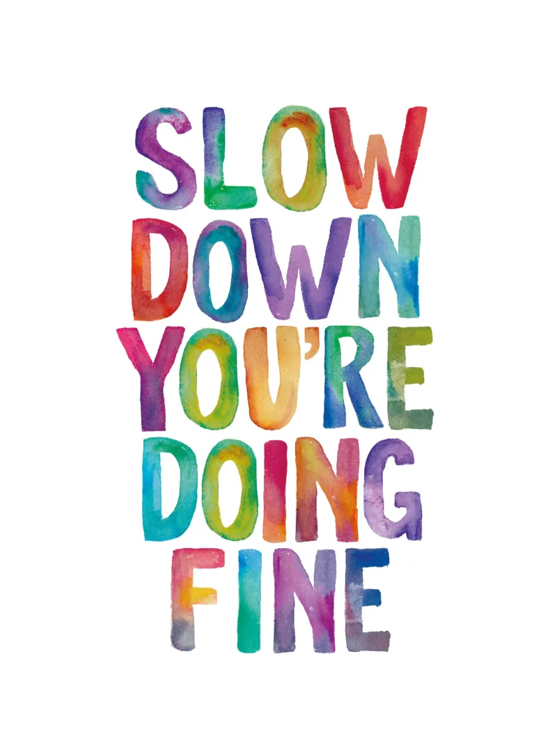 Slow Down You're Doing Fine Kids Rainbow Typography Print canvas by THE MOTIVATED TYPE