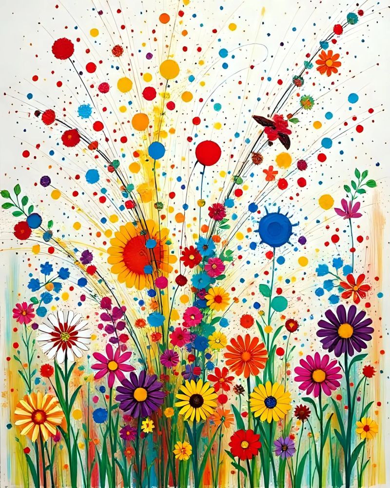 Blumenwiese_Stil_B_1 Leinwand von Farb- und Blütenzauber by LK
