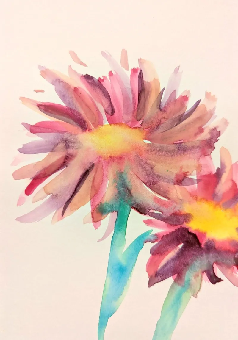Watercolor Flowers 1 tela con Cornice a cassetta da sum2proveDesign