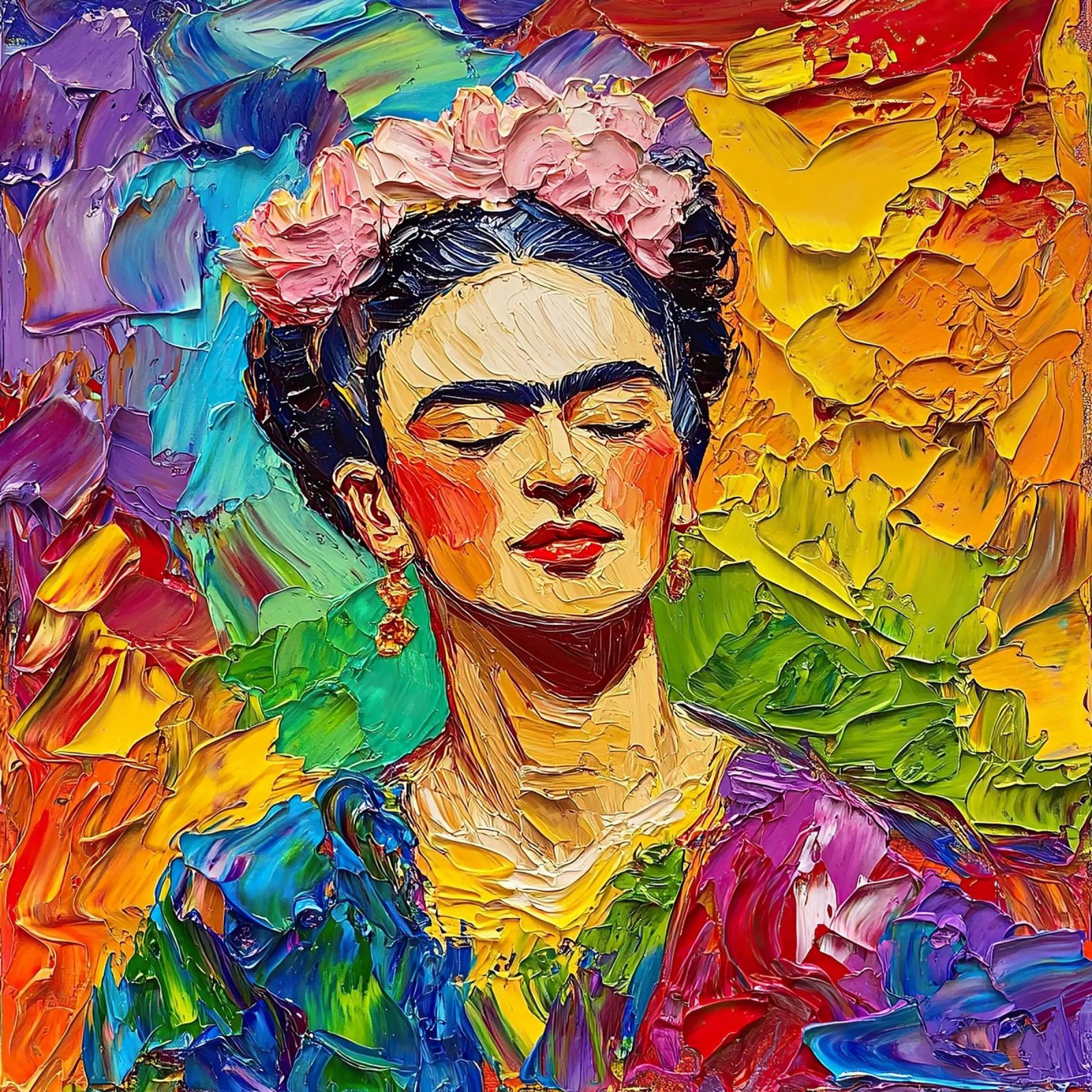 Frida Kahlo - Im Einklang mit dem Universum Poster von Fantasias Florales