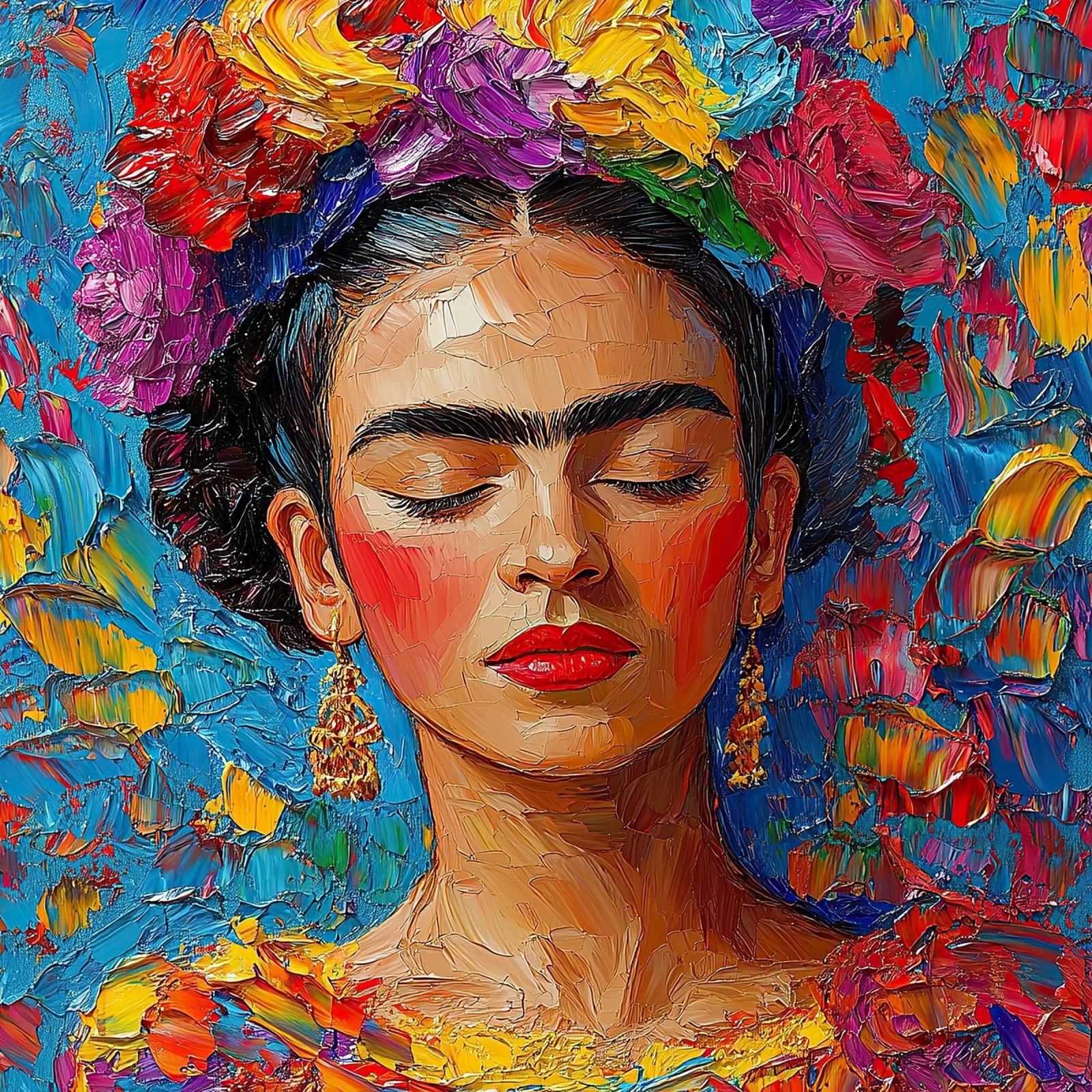 Frida Kahlo - Toujours regarder vers l'avant poster de Fantasias Florales