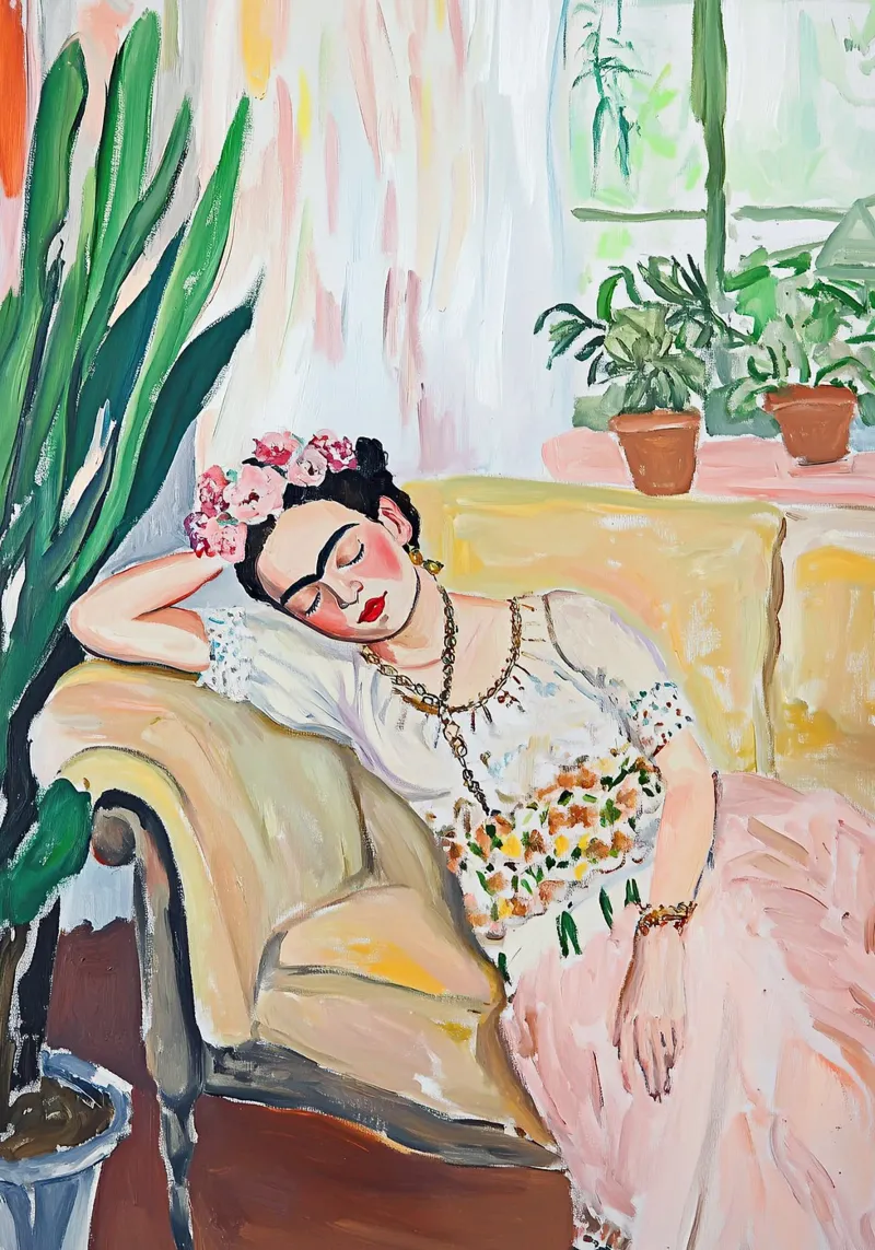 Frida Kahlo - Sogno di libertà pellicola backlit da Fantasias Florales
