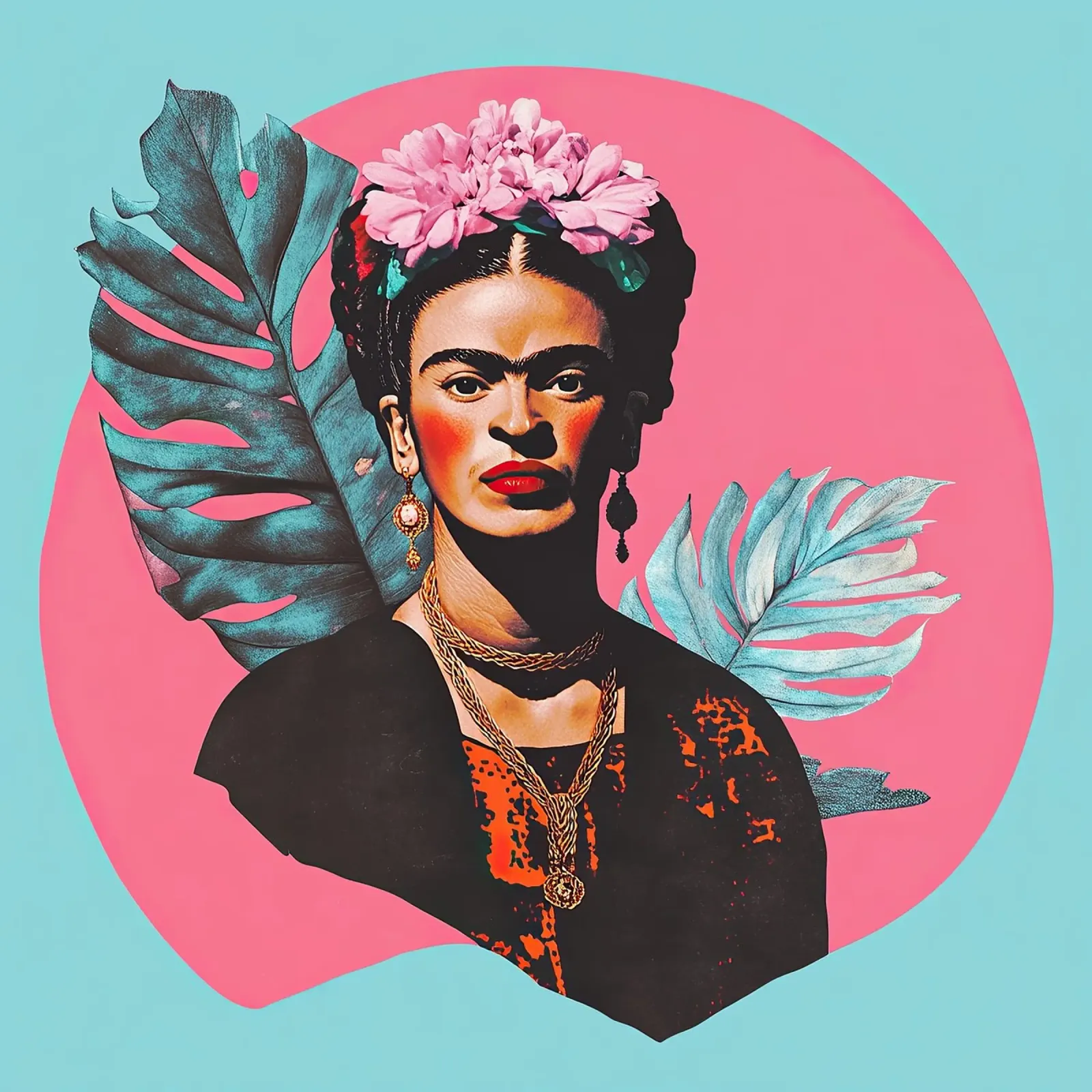 Frida Kahlo - Collegata in pace pannello forex da Fantasias Florales