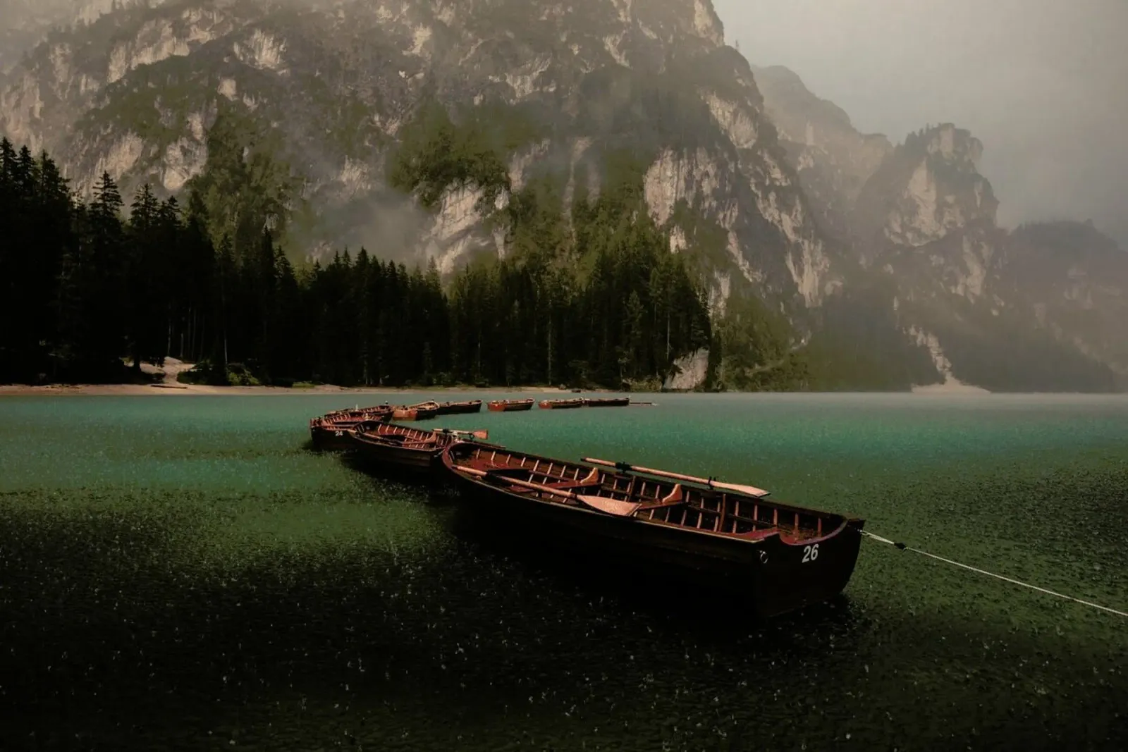 Storm on Braies - Marco Tagliarino poster con telaio in legno da Pictufy