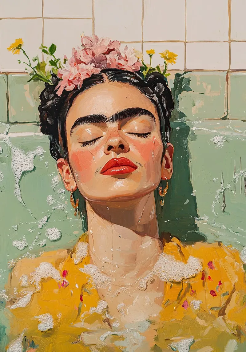 Frida Kahlo - Protetta dall'accettazione carta hahnemühle da Fantasias Florales