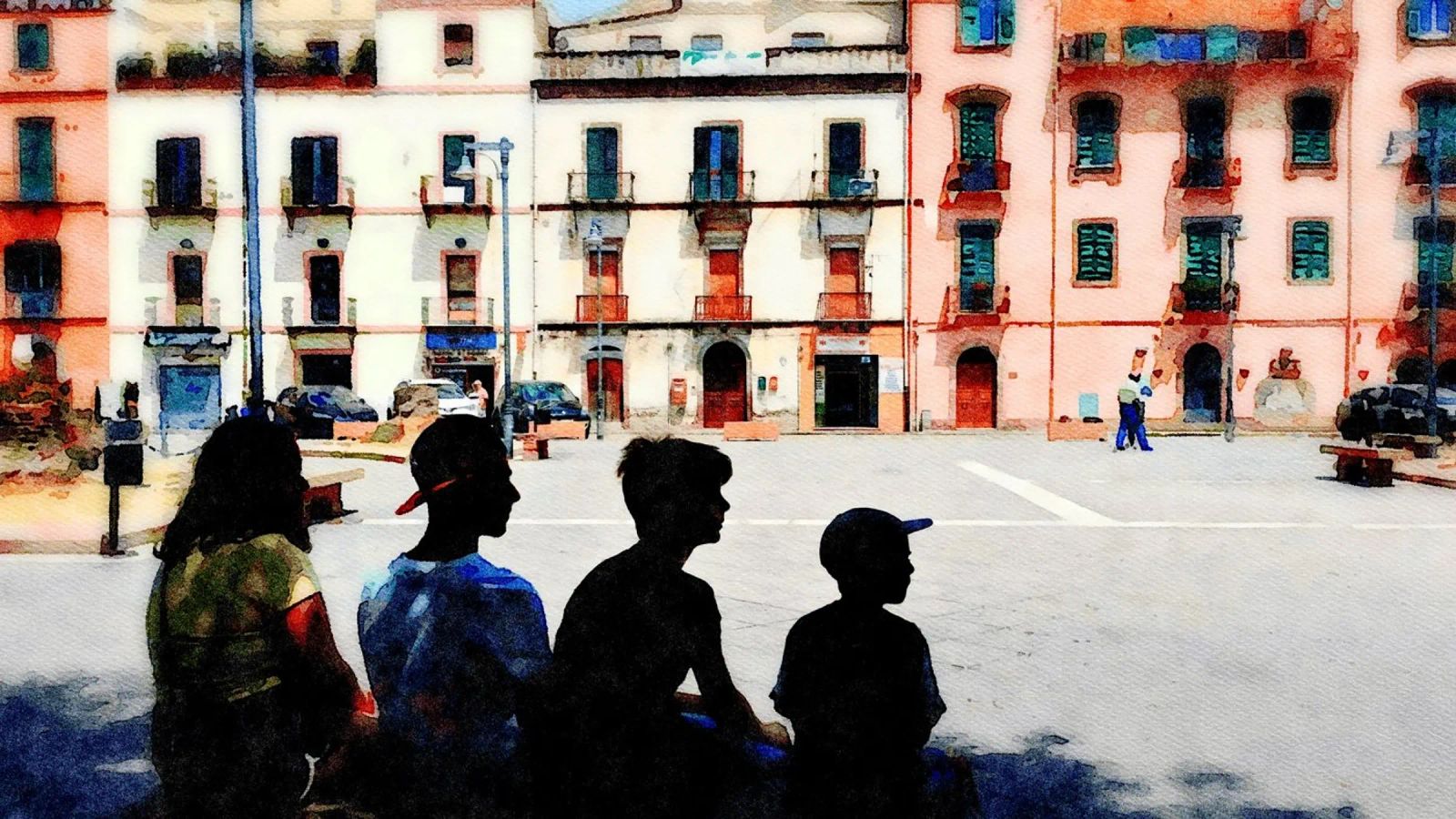 Young silhouettes poster by Massimo Frascogna