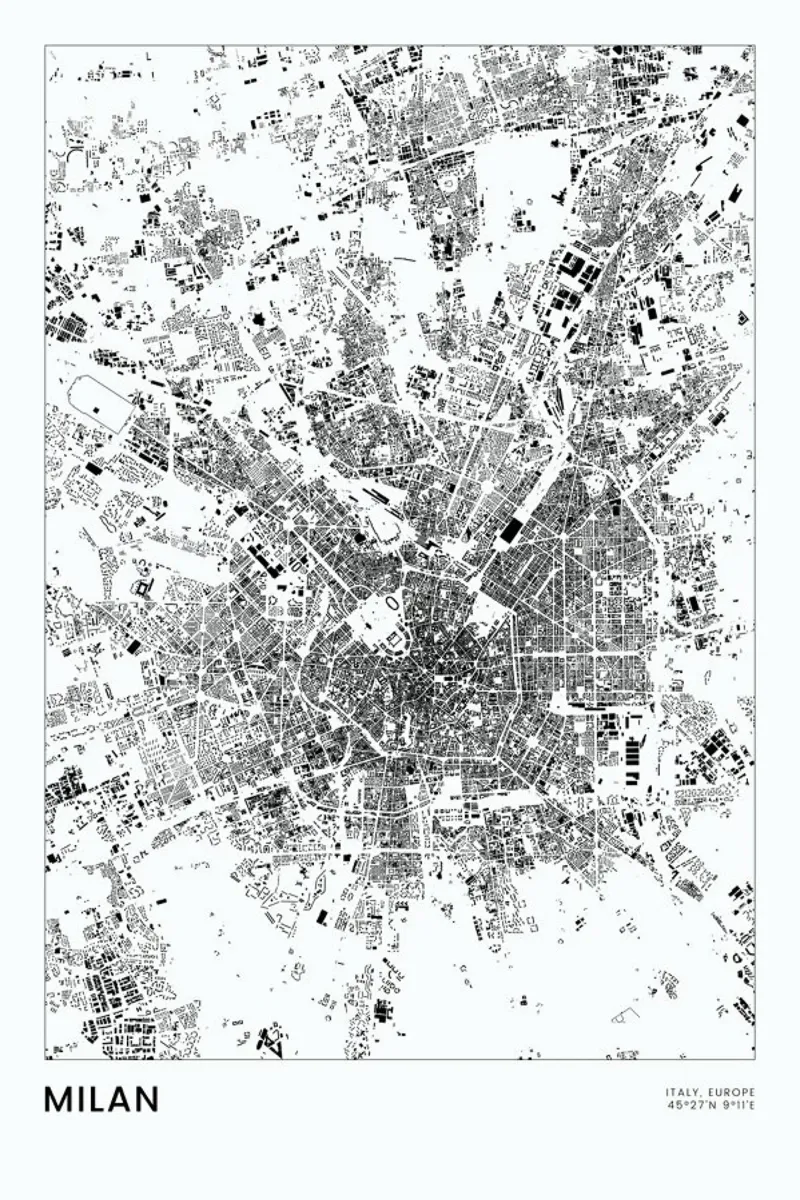 Milan pellicola backlit da The Cartography Collection