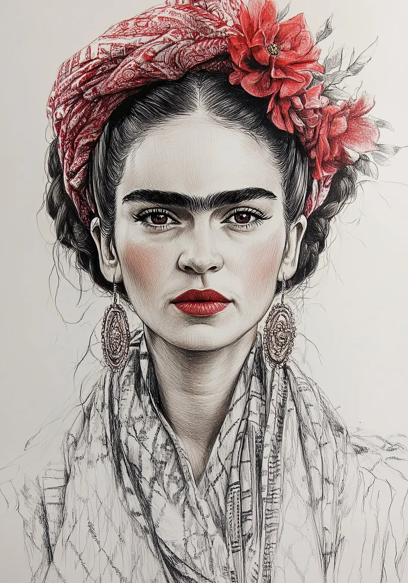 Frida Kahlo - El corazón como brújula lienzo con Marco flotante de Fantasias Florales