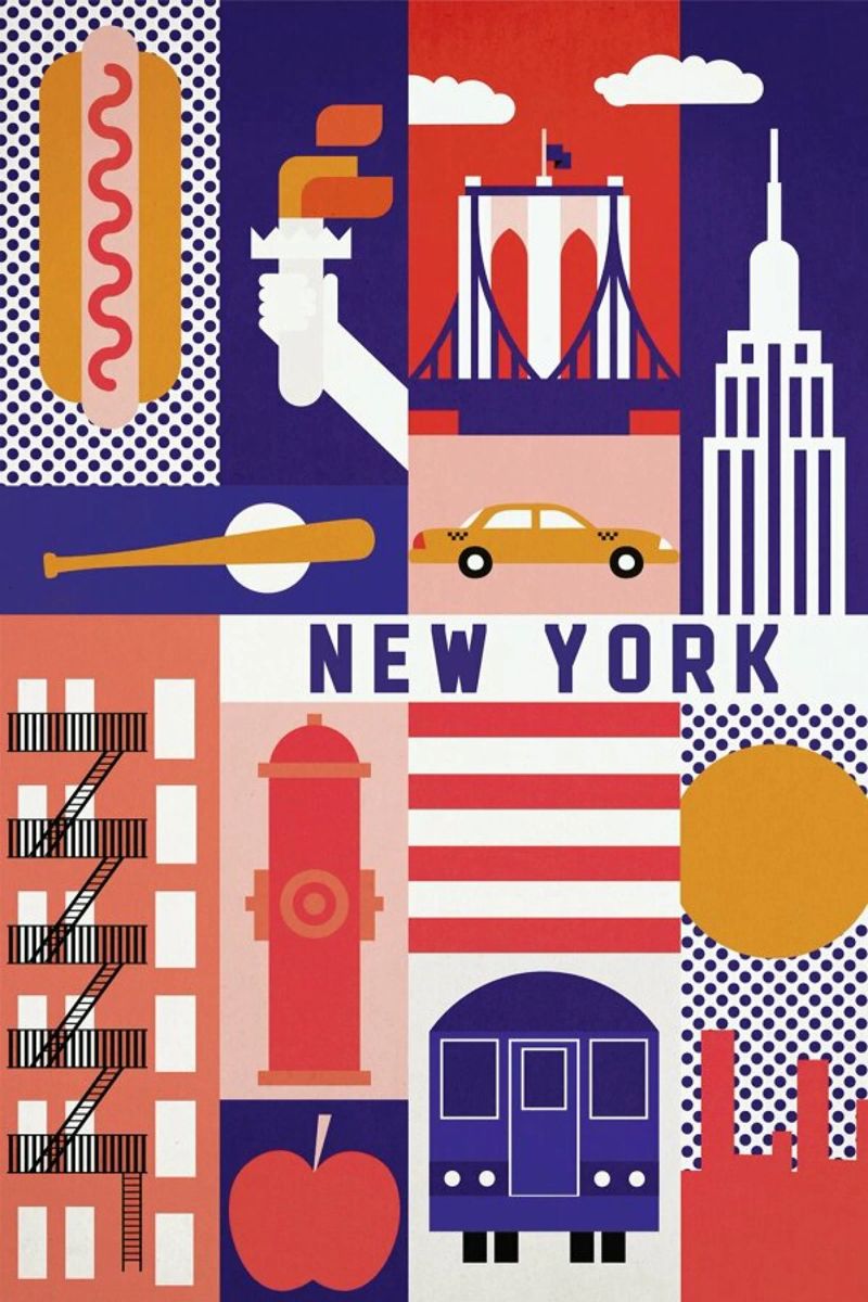 Iconic New York poster de The Cartography Collection