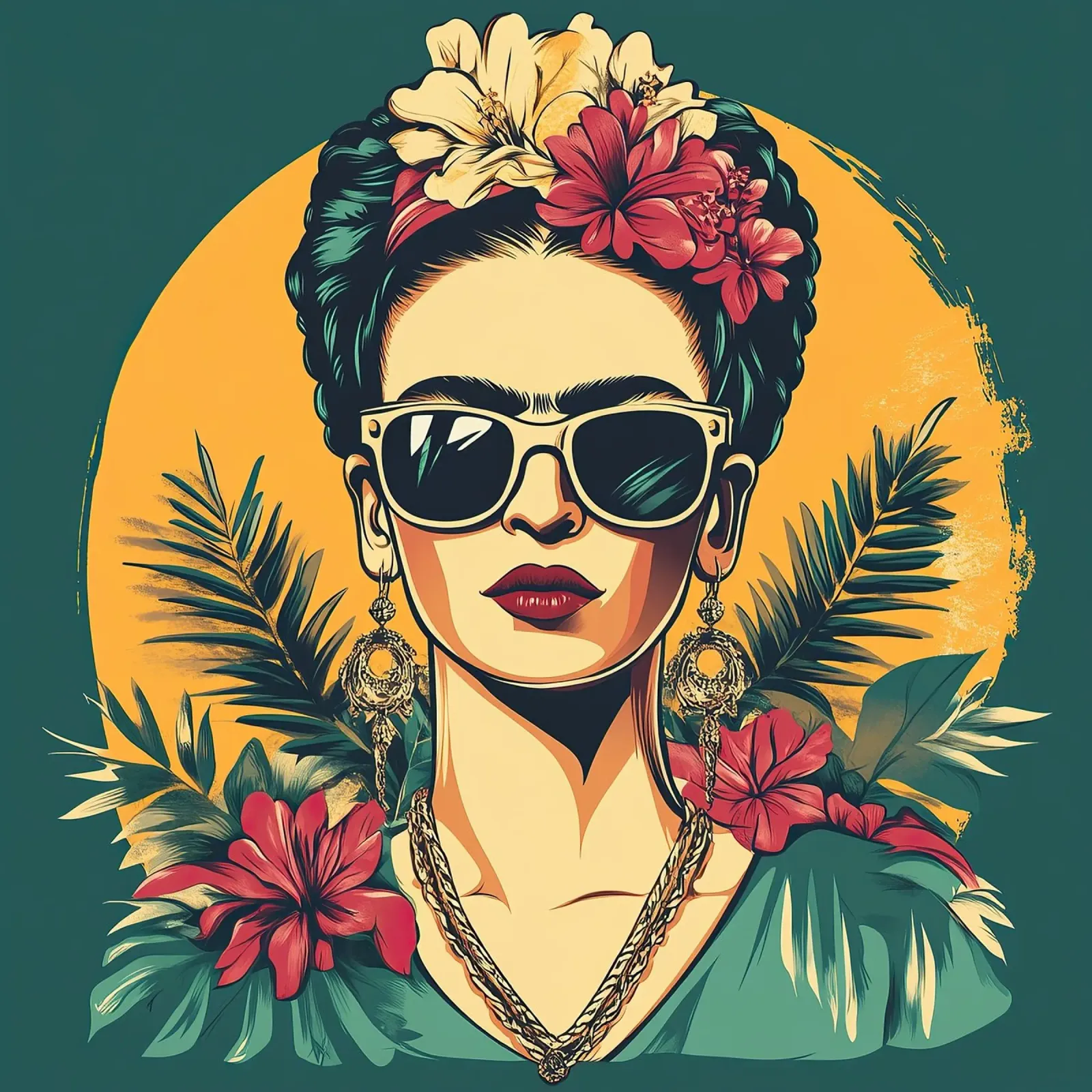 Frida Kahlo - Abbracciare l'autenticità poster da Fantasias Florales