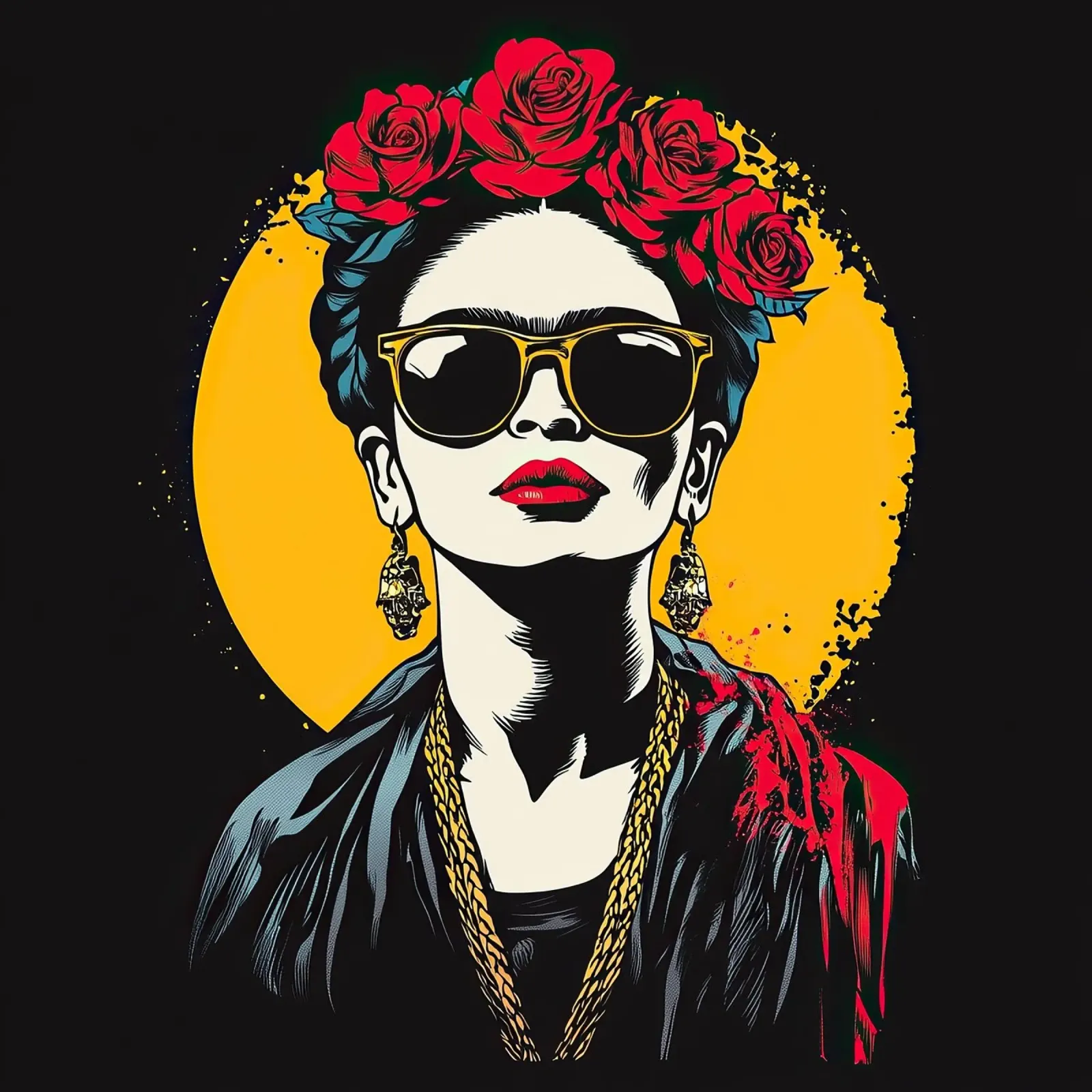 Frida Kahlo - I colori della mia anima poster con telaio in plastica da Fantasias Florales