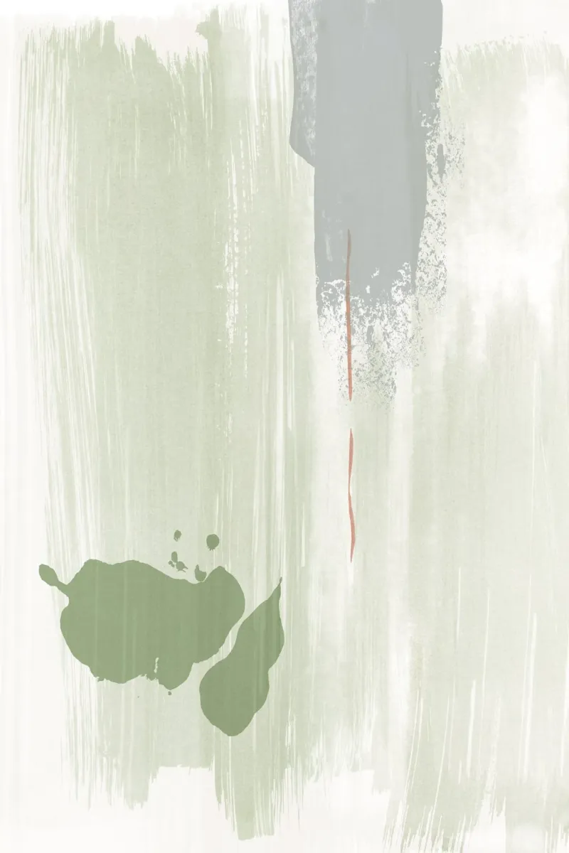 Abstraction douce vert olive hahnemühle de NouveauPrints