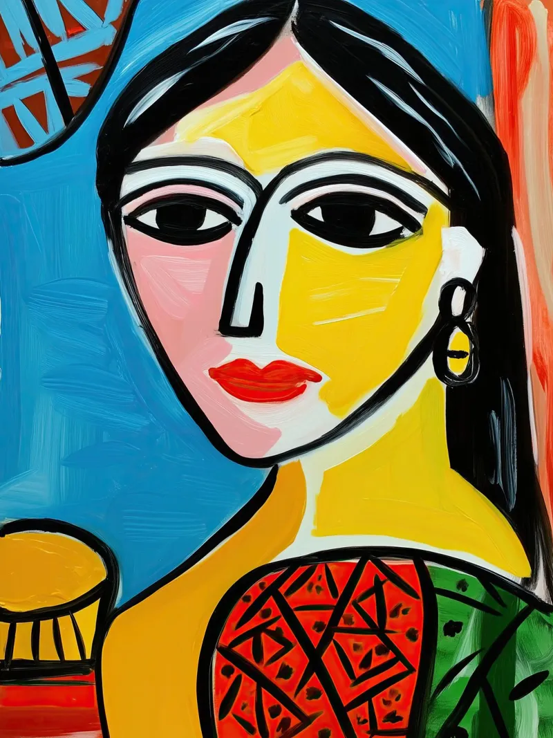 Monna Lisa nello stile di Picasso | Pittura su tela tela con Cornice a cassetta da Autofocus