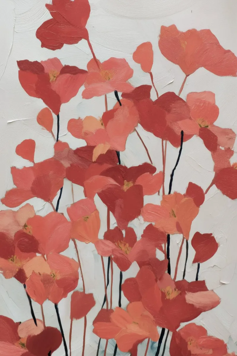 Levendige abstracte bloemsierkunst canvas met Baklijst van Melloi Art Print