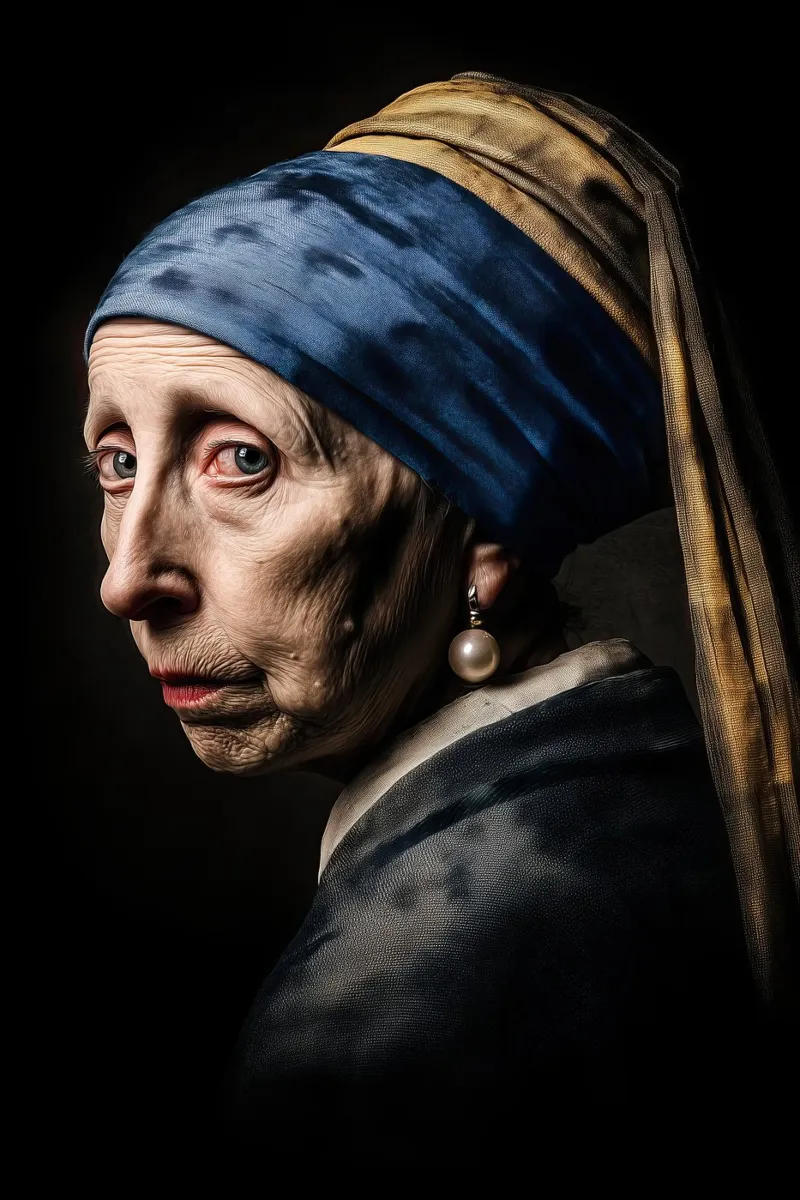 La vecchia donna con l'orecchino di perla | Ispirato a Vermeer pellicola backlit da Autofocus