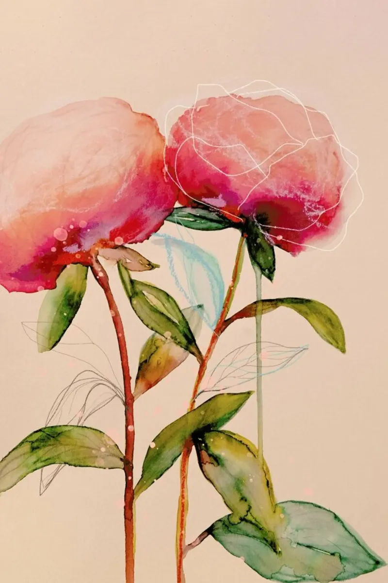 Peonies 1 pellicola backlit da Leigh Viner