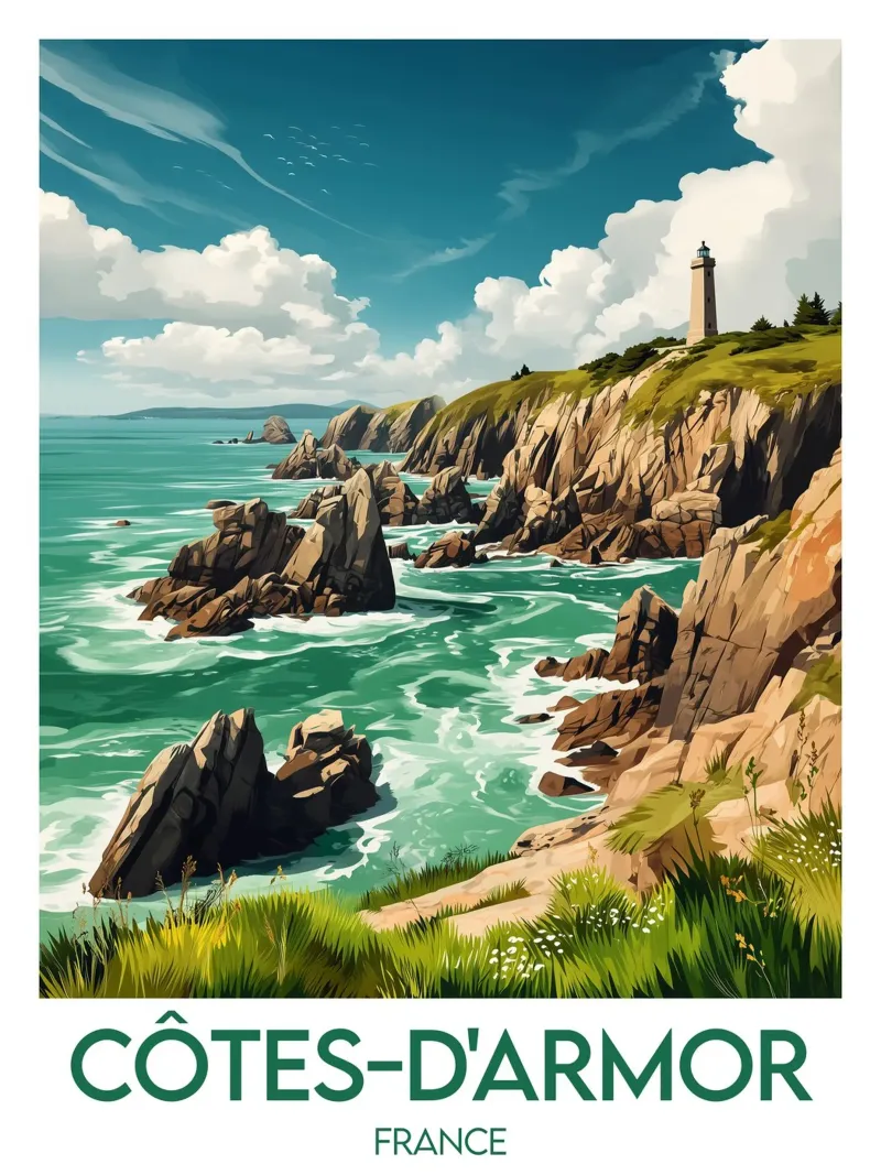 Poster Côtes-d'Armor carta hahnemühle da Frame the World