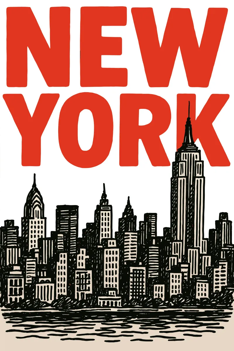 Handdrawn New York Vibes pellicola backlit da MOOODZART