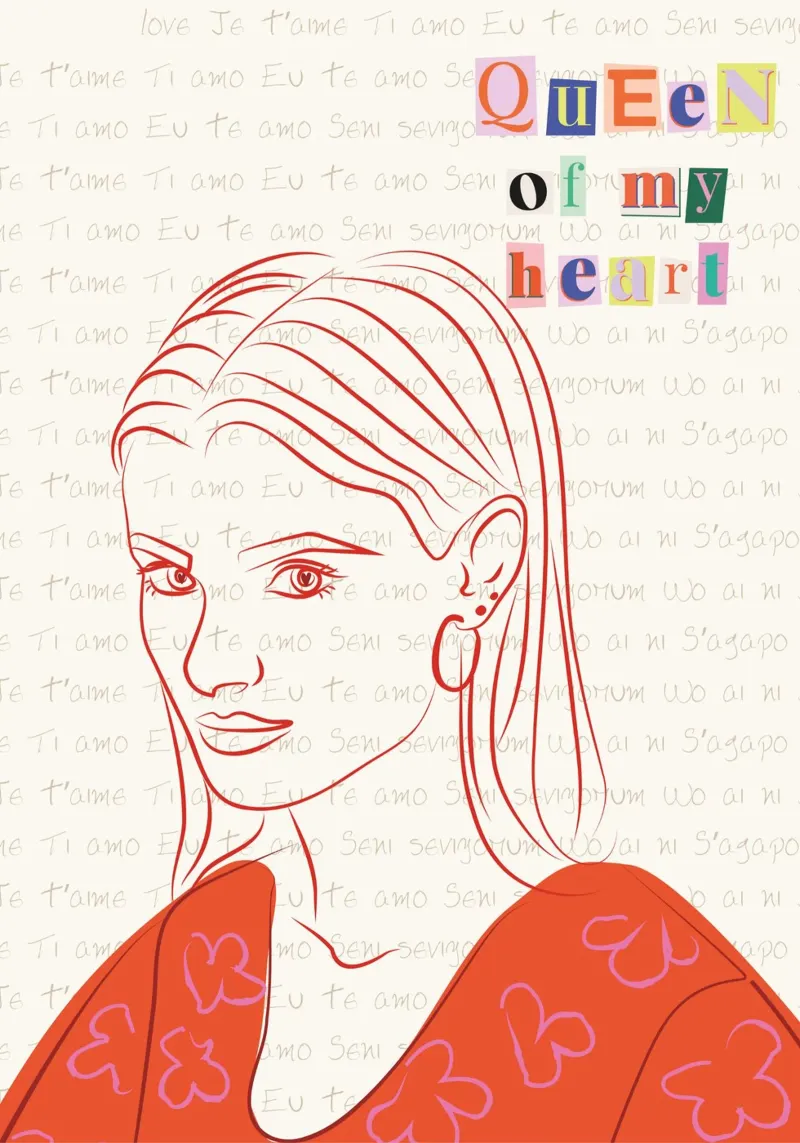 Queen Of My Heart poster con telaio in alluminio da Retro Love