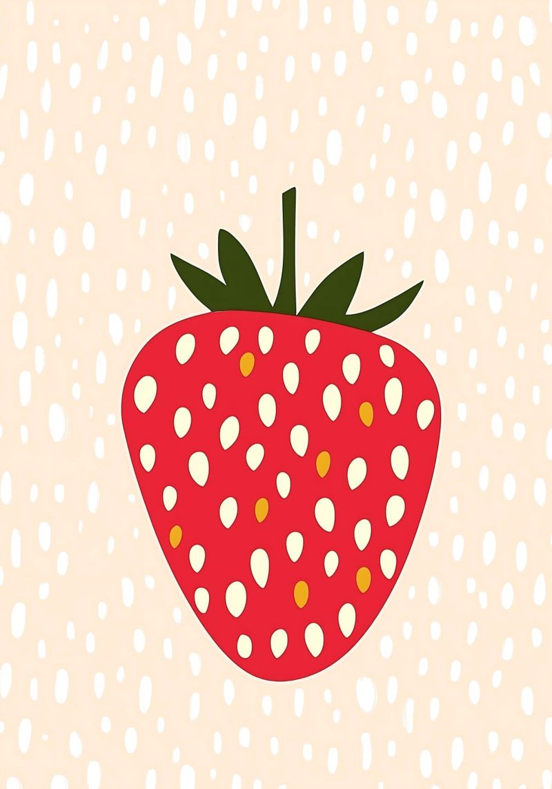 Strawberry Print, Nursery Wall Art, Children's Decor poster by Little Lola