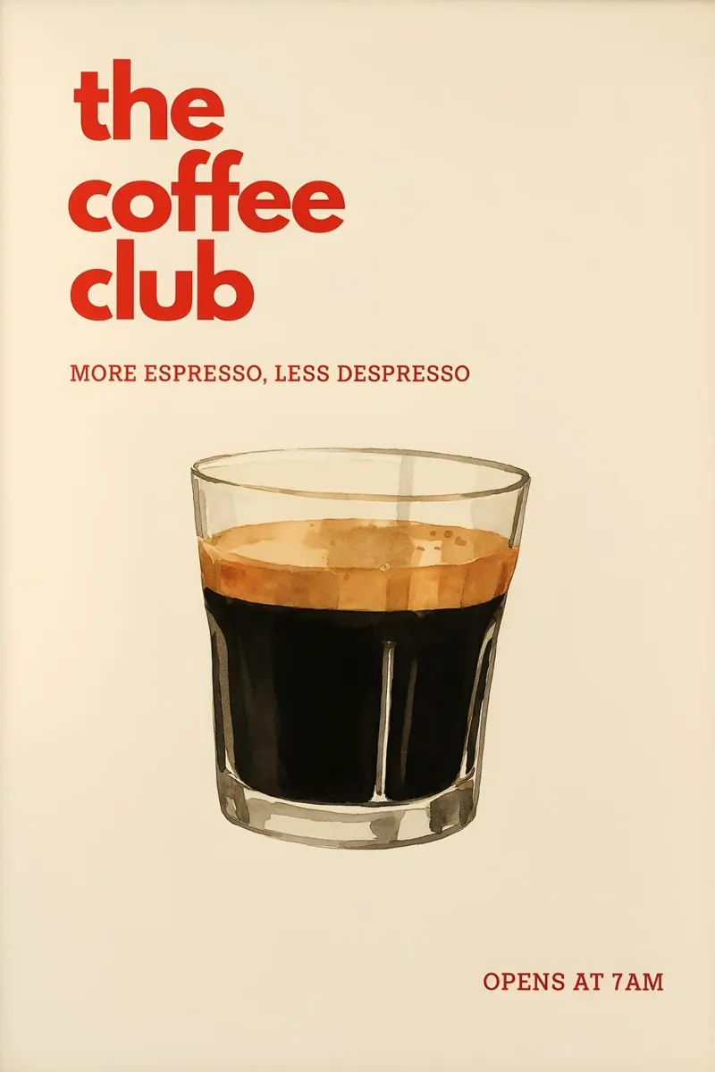 the Coffee Club pellicola backlit da NORDLICHT DESIGNS