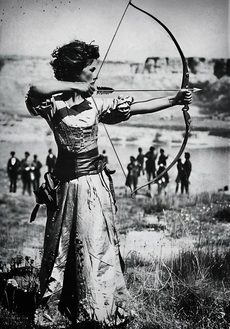 Tir à l'arc féminin Art vintage poster de kembangross