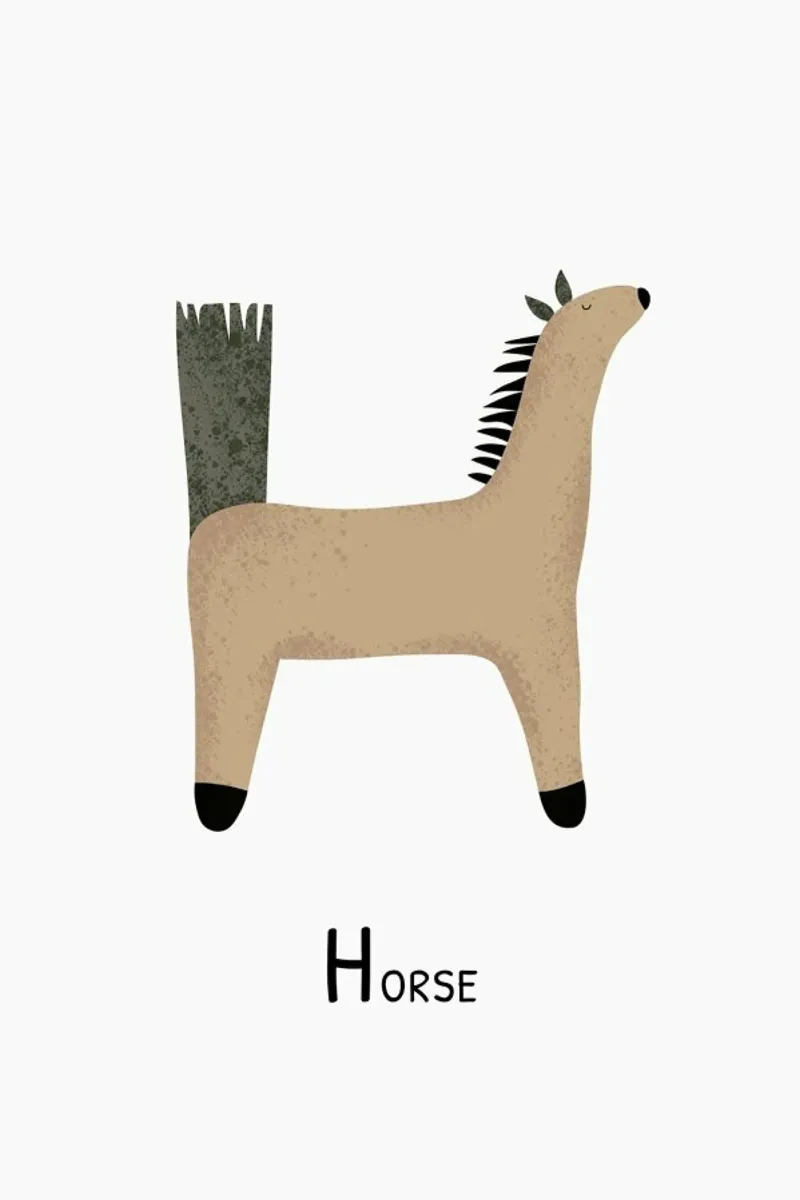 H for Horse pellicola backlit da Little Flourishes