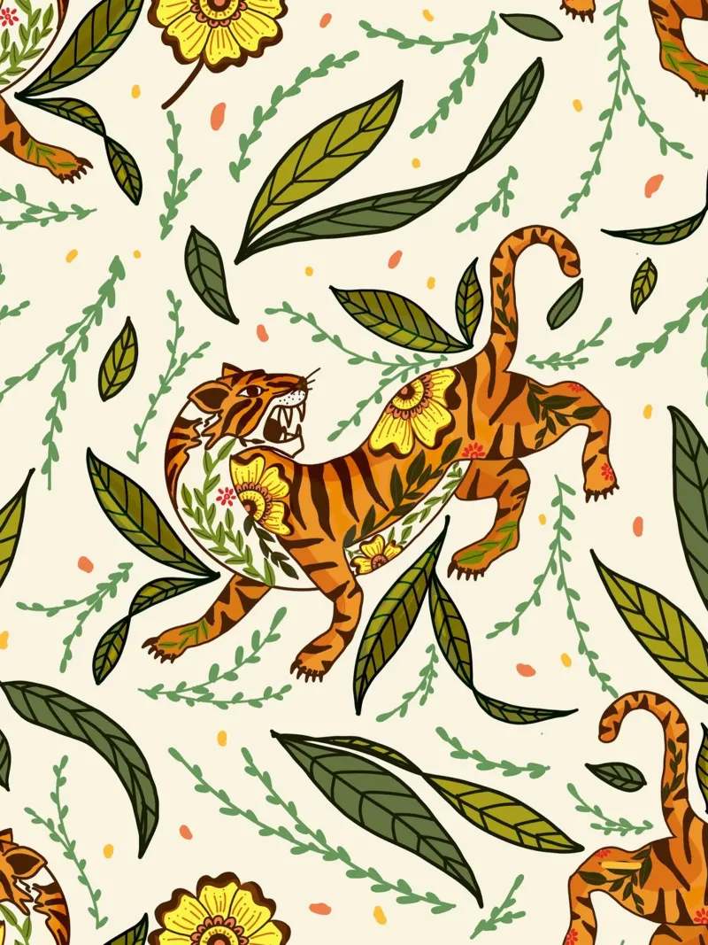 Retro Tiger Roar pellicola backlit da Mitalim Designs