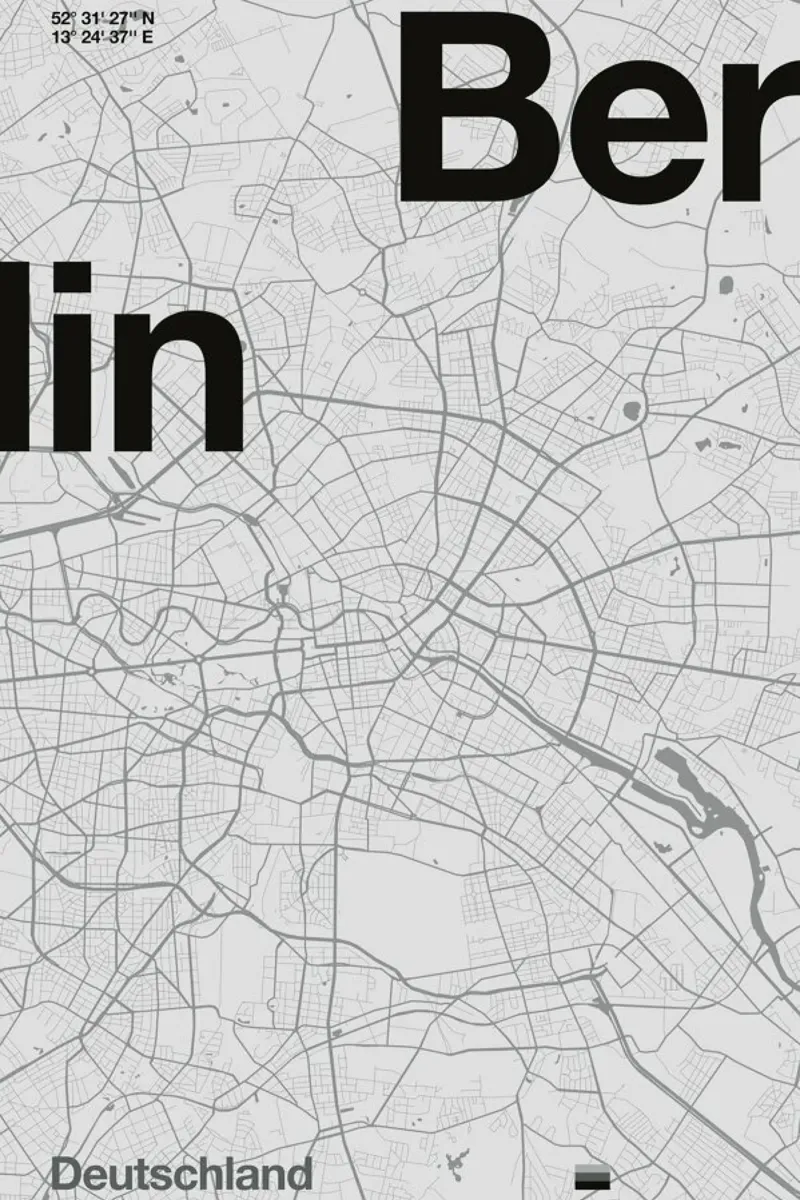 Berlin Minimalist Map pellicola backlit da Florent Bodart