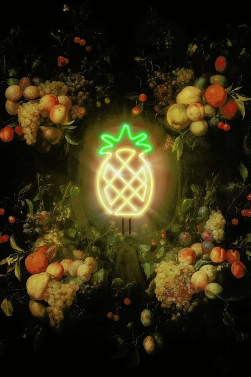 The Holy Pineapple poster con telaio in alluminio da Jonas Loose