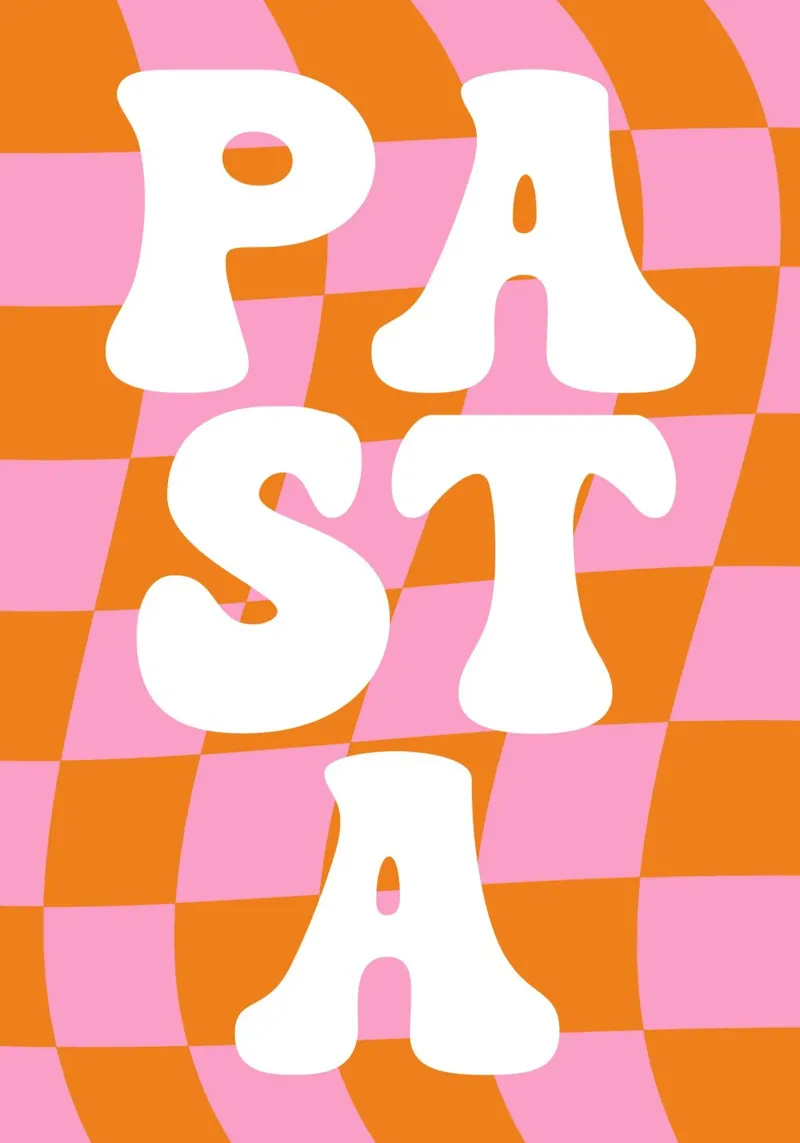 Pasta retro poster con telaio in alluminio da BAINAI QUOTES