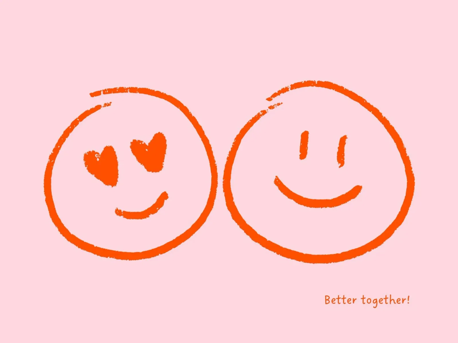 Better together - viele Farben poster con telaio in legno da Ohkimiko
