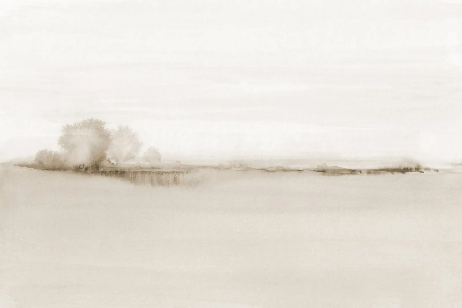 Abstract watercolor fields in beige tones acrylic glass by NouveauPrints