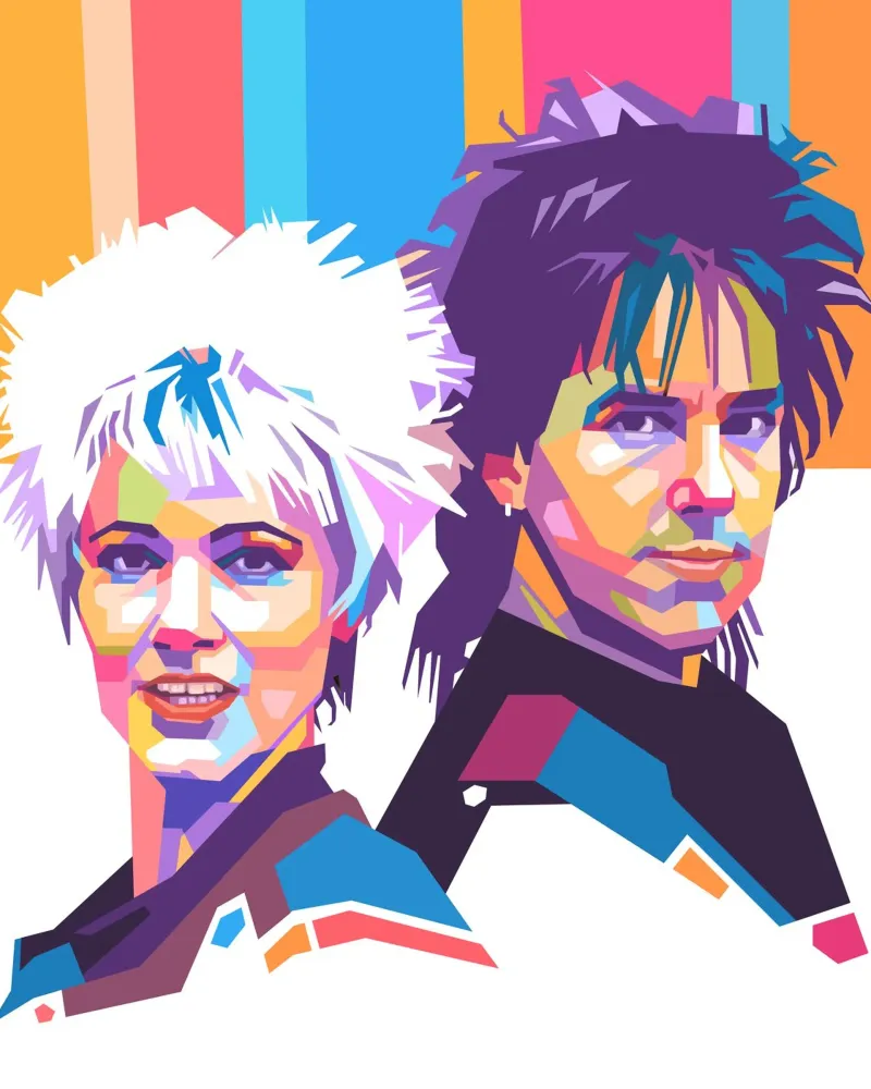 Ritratto pop art di Roxette tela con Cornice a cassetta da Hantamrata