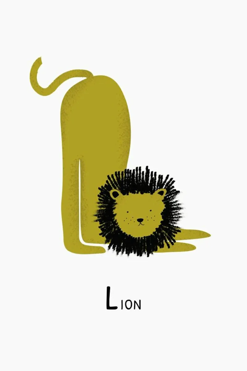 L for Lion pellicola backlit da Little Flourishes