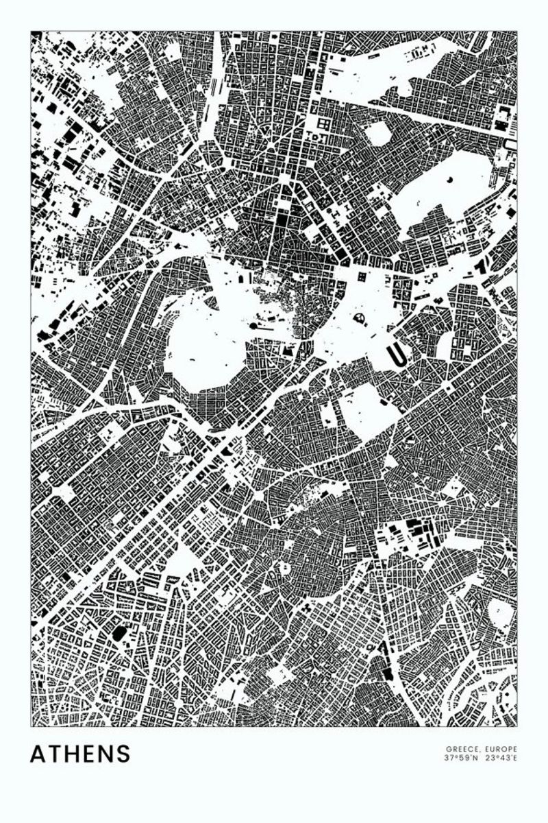 Athens poster de The Cartography Collection