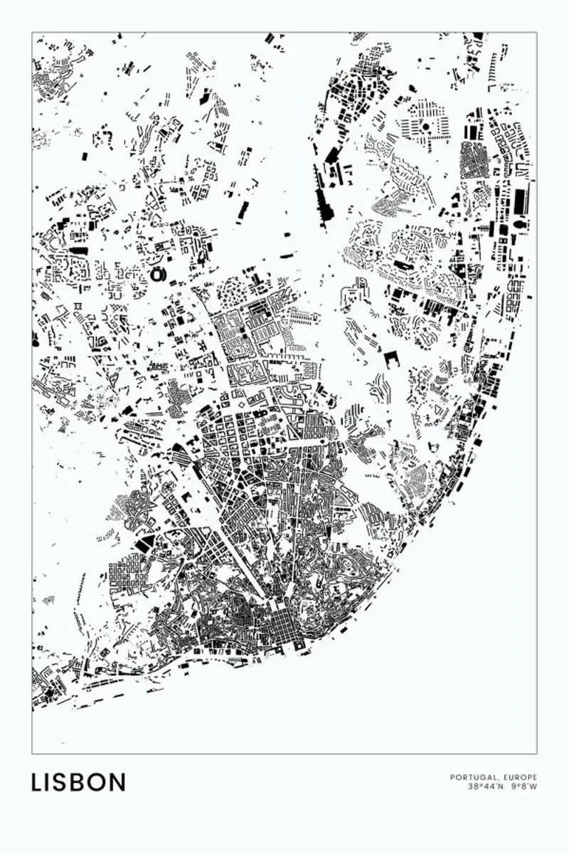 Lisbon pellicola backlit da The Cartography Collection