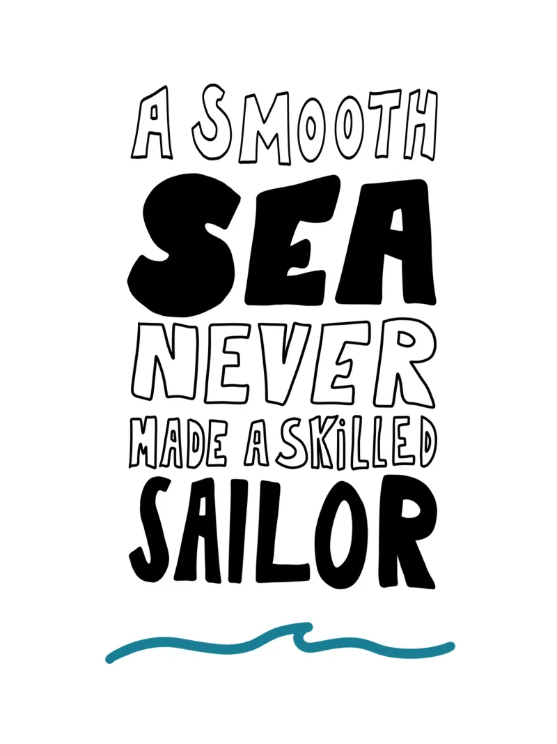 Smooth Sea Mutmacher Poster mit Wellen Icon, starker Message carta hahnemühle da LIMITED EDITION LETTERS