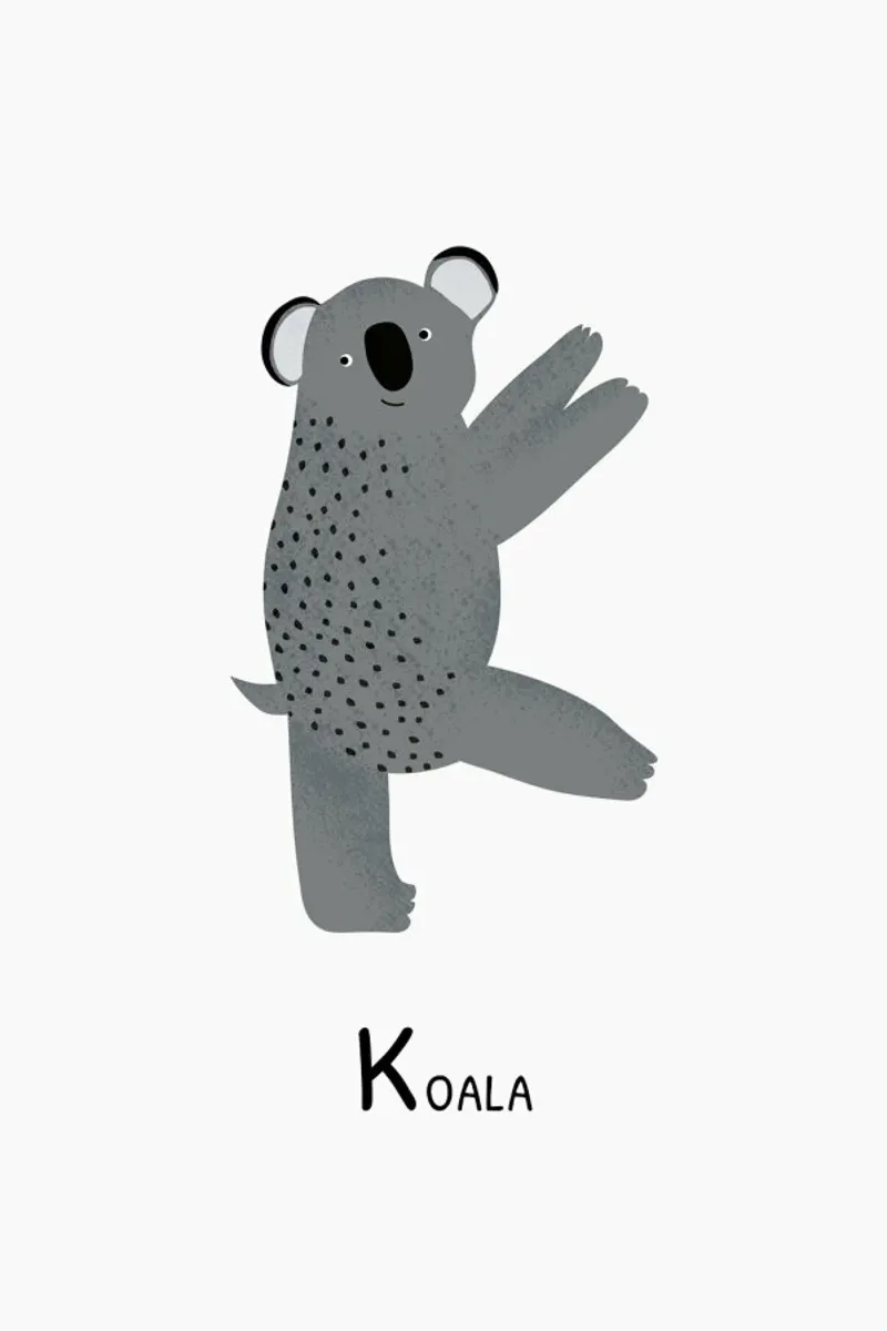 K for Koala pellicola backlit da Little Flourishes