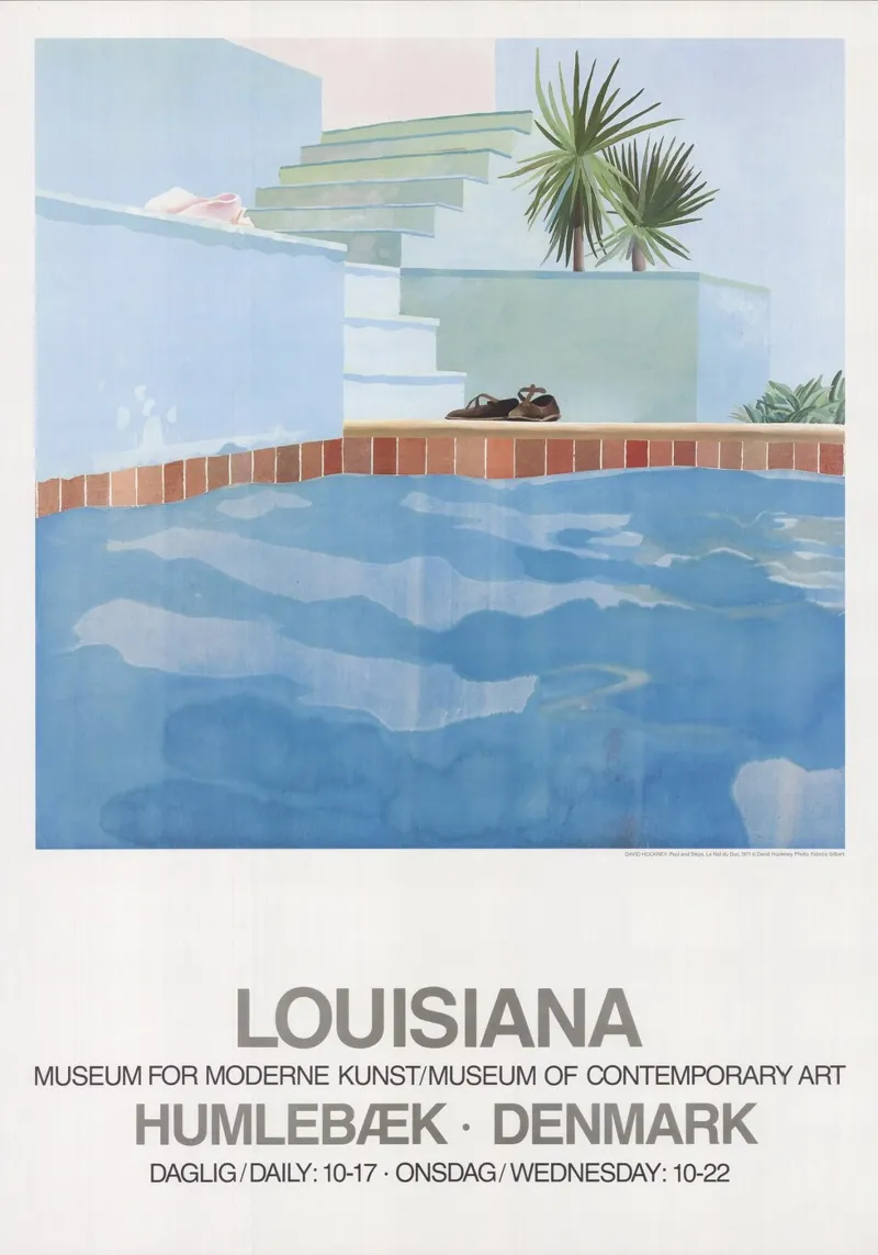 piscina della louisiana david hockney tela con Cornice a cassetta da khanrosie