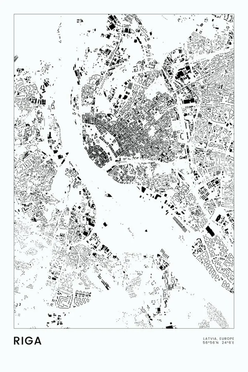 Riga pellicola backlit da The Cartography Collection