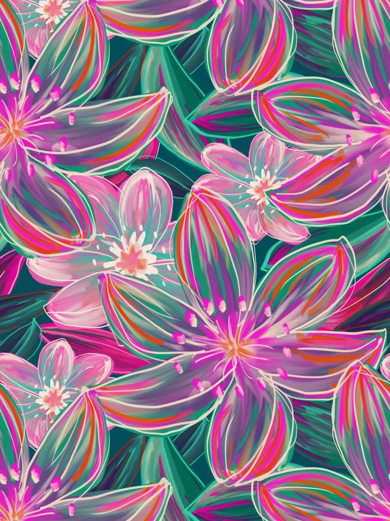 Fluo Bloom - Purple & Emerald pellicola backlit da designdn
