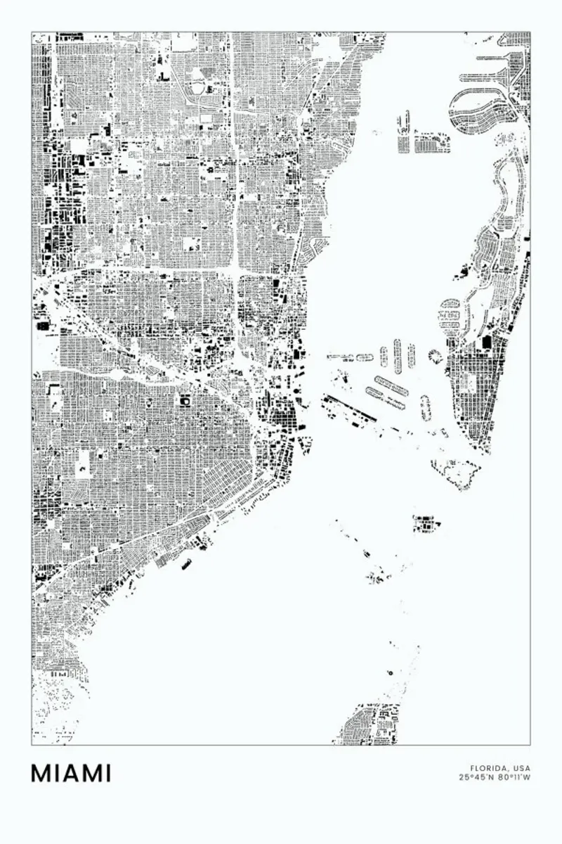 Miami pellicola backlit da The Cartography Collection