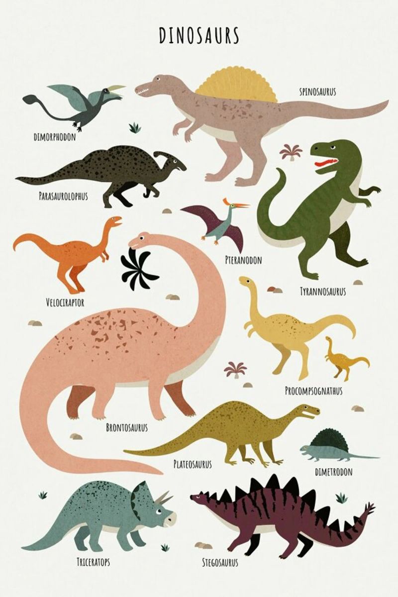 Dinosaur Friends poster de Little Flourishes
