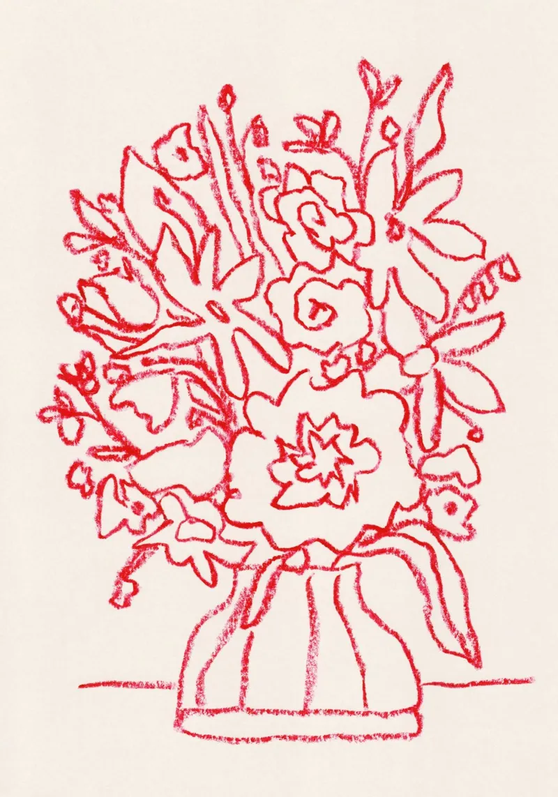Bouquet rosso carta hahnemühle da Alisa Galitsyna
