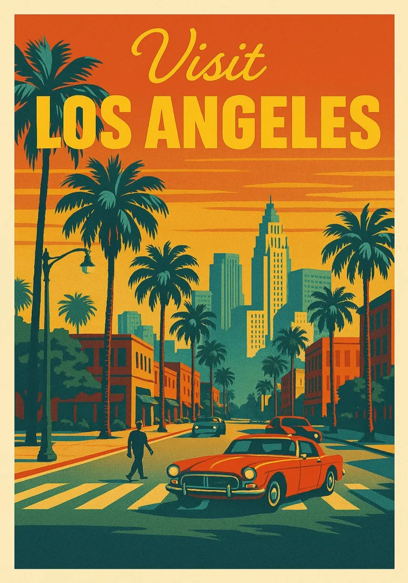 Viaggio a Los Angeles carta hahnemühle da Mercury Club