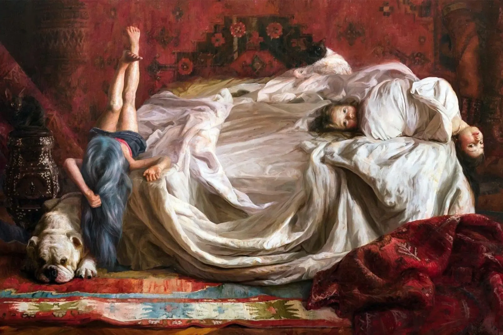 Guillermo Lorca Ragazze sul letto pellicola backlit da Birgitart